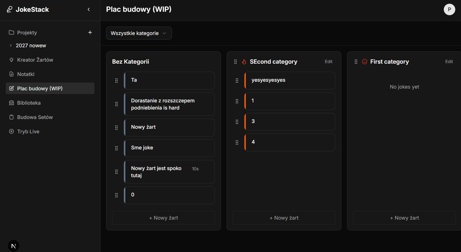 JokeStack setlist builder